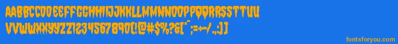 Hemogoblincond Font – Orange Fonts on Blue Background
