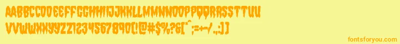 Hemogoblincond Font – Orange Fonts on Yellow Background