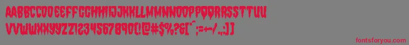 フォントHemogoblincond – 赤い文字の灰色の背景
