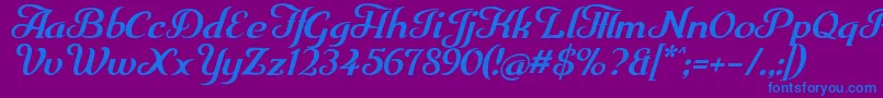 フォントTrumpit – 紫色の背景に青い文字