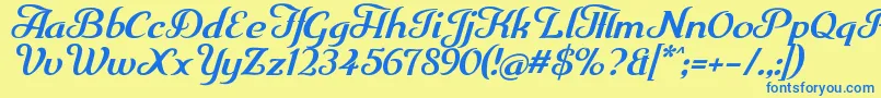 Trumpit Font – Blue Fonts on Yellow Background