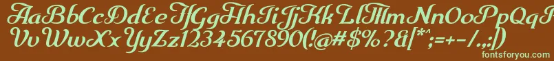 Czcionka Trumpit – zielone czcionki na brązowym tle