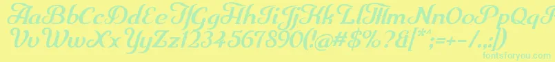 Trumpit Font – Green Fonts on Yellow Background