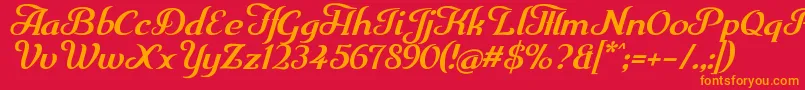 Trumpit Font – Orange Fonts on Red Background