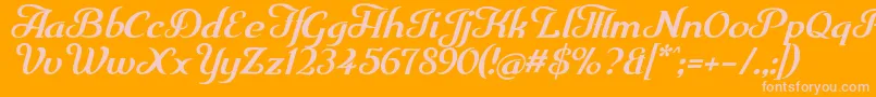 Trumpit-Schriftart – Rosa Schriften auf orangefarbenem Hintergrund
