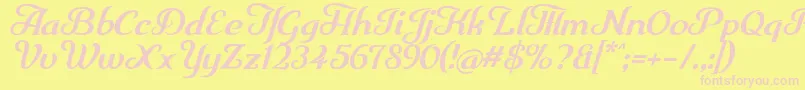 Czcionka Trumpit – różowe czcionki na żółtym tle