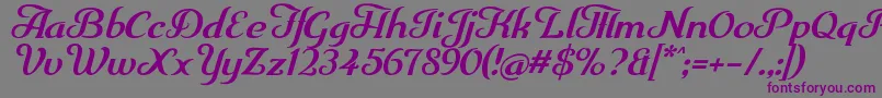 Czcionka Trumpit – fioletowe czcionki na szarym tle