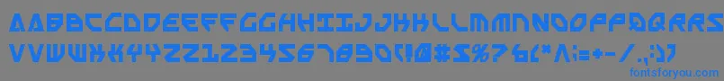 フォントSscriptv2b – 灰色の背景に青い文字