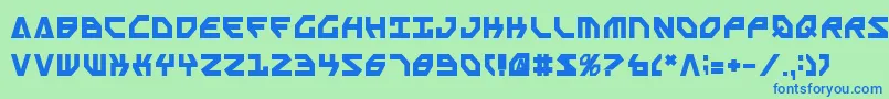 フォントSscriptv2b – 青い文字は緑の背景です。