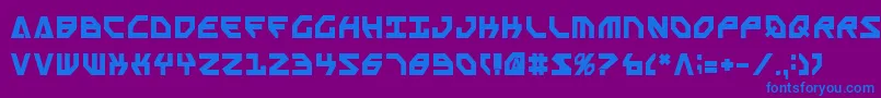 フォントSscriptv2b – 紫色の背景に青い文字