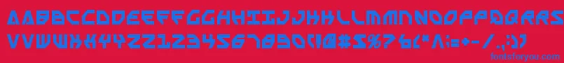 フォントSscriptv2b – 赤い背景に青い文字