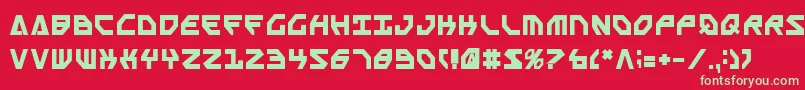 フォントSscriptv2b – 赤い背景に緑の文字