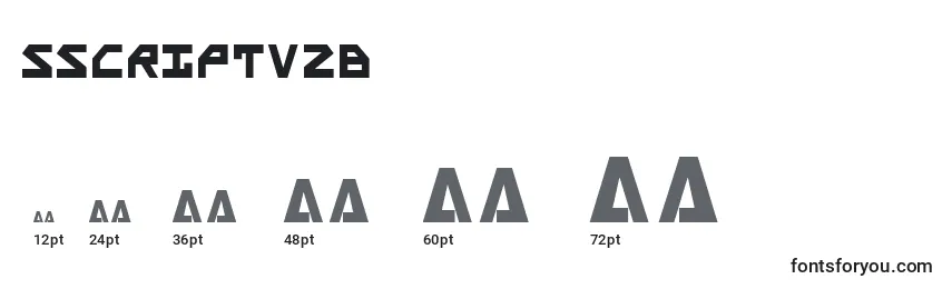 Размеры шрифта Sscriptv2b