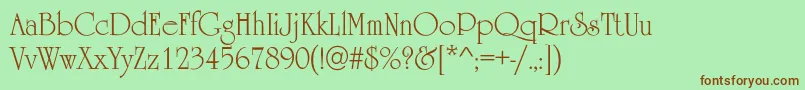 Occident Font – Brown Fonts on Green Background