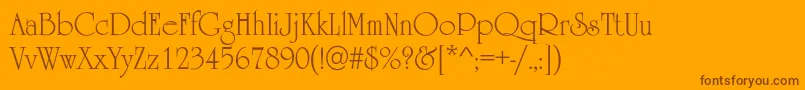 Occident-Schriftart – Braune Schriften auf orangefarbenem Hintergrund