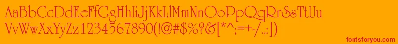 Occident Font – Red Fonts on Orange Background