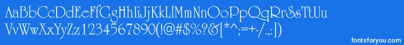 Weitere Informationen zur Occident-Schriftart Occident-Schriftart – Weiße Schriften auf blauem Hintergrund
