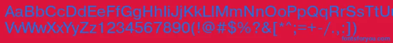 Prg55C Font – Blue Fonts on Red Background