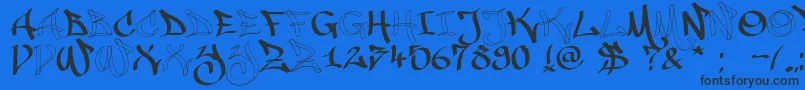 Malice20120225 Font – Black Fonts on Blue Background