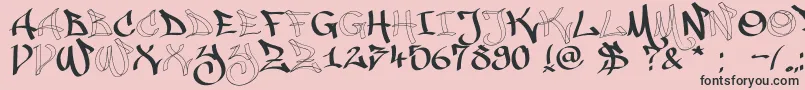 Malice20120225 Font – Black Fonts on Pink Background