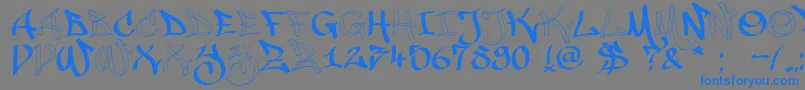 Malice20120225 Font – Blue Fonts on Gray Background