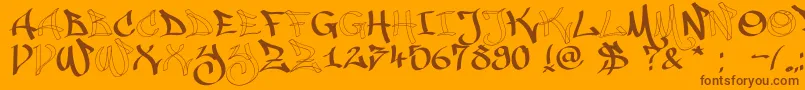 Malice20120225 Font – Brown Fonts on Orange Background