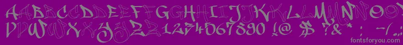 Malice20120225 Font – Gray Fonts on Purple Background