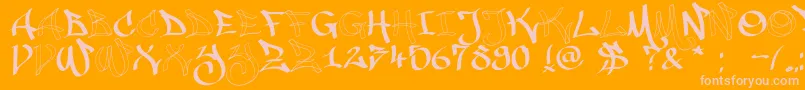 Malice20120225 Font – Pink Fonts on Orange Background