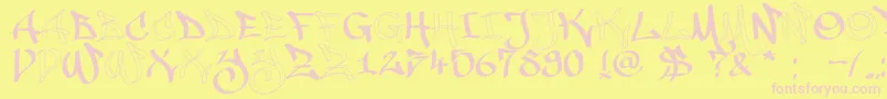 Malice20120225 Font – Pink Fonts on Yellow Background