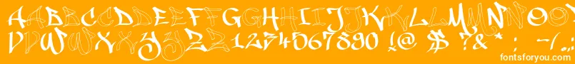 Malice20120225 Font – White Fonts on Orange Background