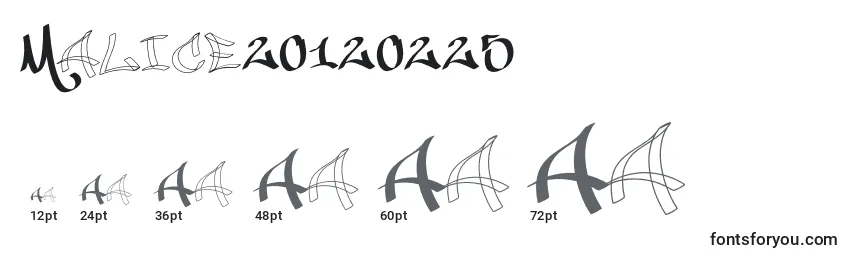 Размеры шрифта Malice20120225