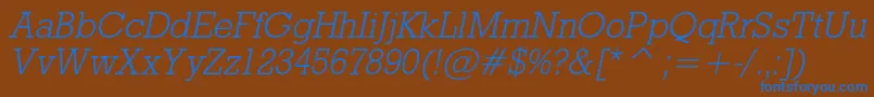 RodeolightcItalic Font – Blue Fonts on Brown Background