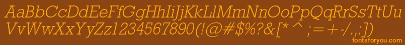 RodeolightcItalic Font – Orange Fonts on Brown Background