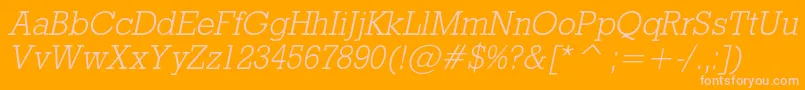 RodeolightcItalic Font – Pink Fonts on Orange Background