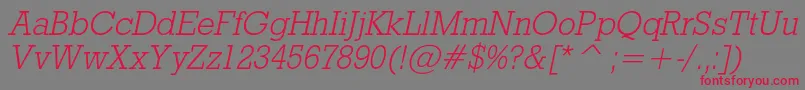 RodeolightcItalic Font – Red Fonts on Gray Background