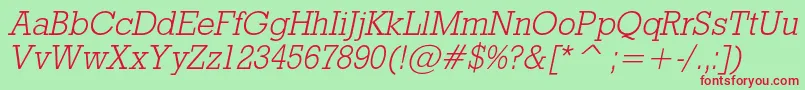 RodeolightcItalic Font – Red Fonts on Green Background