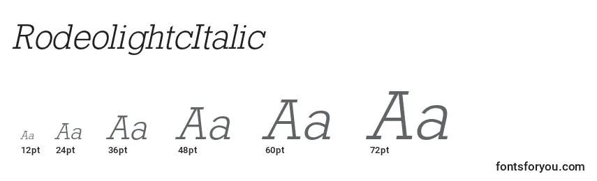 RodeolightcItalic Font Sizes