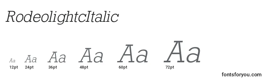 Größen der Schriftart RodeolightcItalic