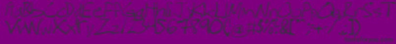 MagnusHandwriting Font – Black Fonts on Purple Background