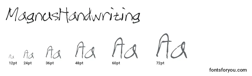 Размеры шрифта MagnusHandwriting