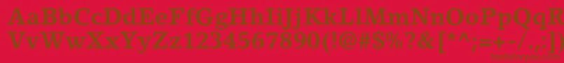 フォントLinoletterstdBold – 赤い背景に茶色の文字