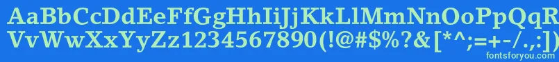 LinoletterstdBold Font – Green Fonts on Blue Background