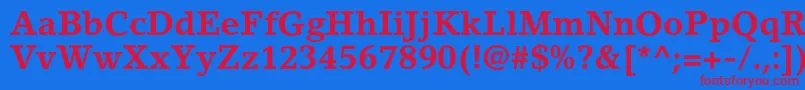 LinoletterstdBold Font – Red Fonts on Blue Background