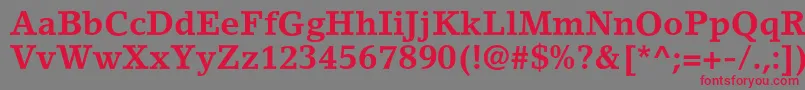 フォントLinoletterstdBold – 赤い文字の灰色の背景