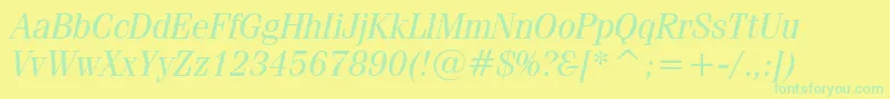 Lisätietoja FeniceRegularItalicBt-fontista FeniceRegularItalicBt-fontti – vihreät fontit keltaisella taustalla
