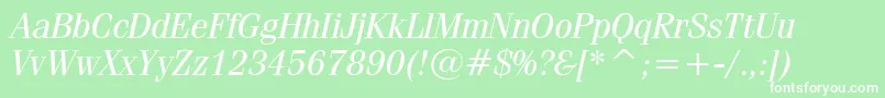 FeniceRegularItalicBt Font – White Fonts on Green Background