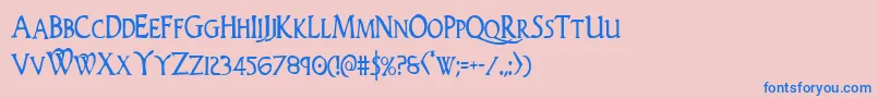 Woodgodcond Font – Blue Fonts on Pink Background