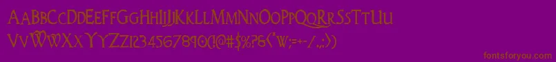 Woodgodcond Font – Brown Fonts on Purple Background
