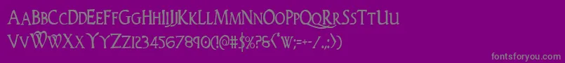 Saiba mais sobre a fonte Woodgodcond Fonte Woodgodcond – fontes cinzas em um fundo violeta
