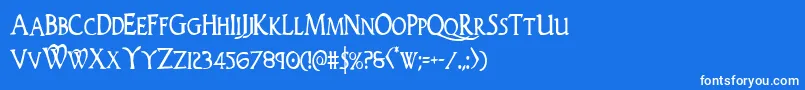 Woodgodcond Font – White Fonts on Blue Background